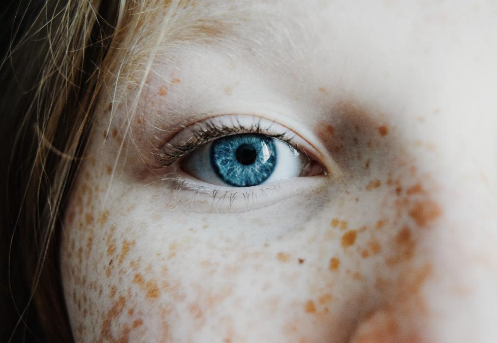 A close up photo of a girl's eye