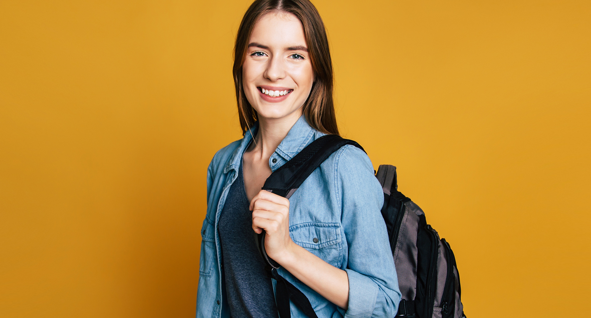 Female student wearing contacts